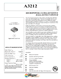 Datasheet A3212EUA-T manufacturer Allegro